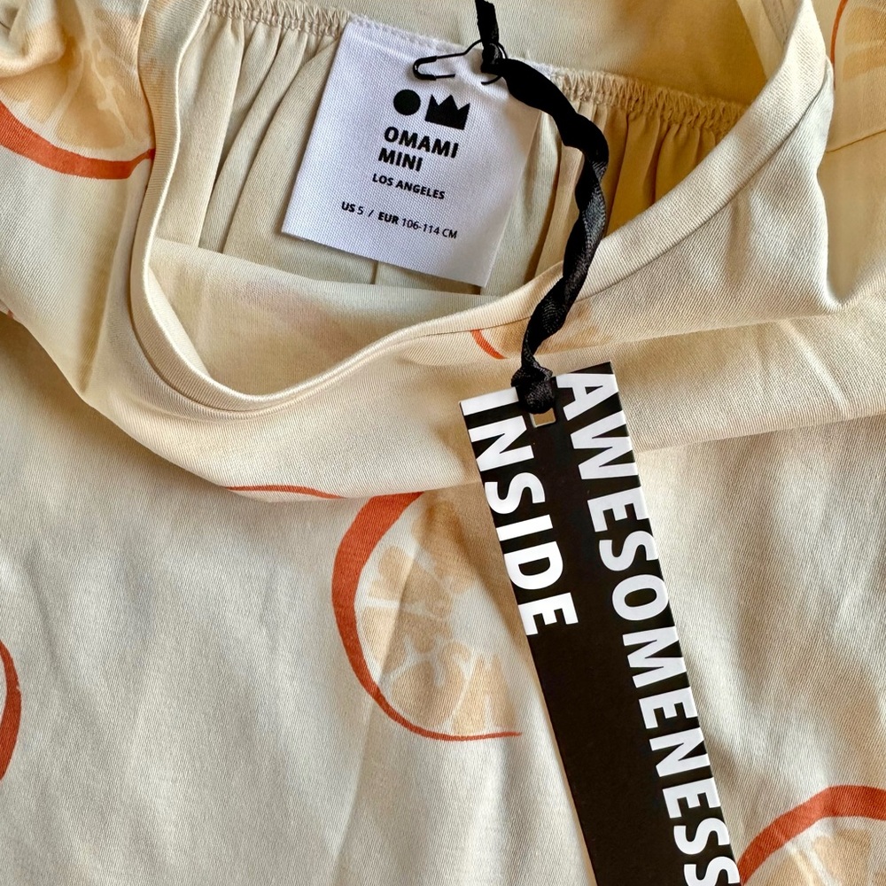 Omamimini Circle Hem Shirt in Fresh Orange 5T - Picture 3 of 6